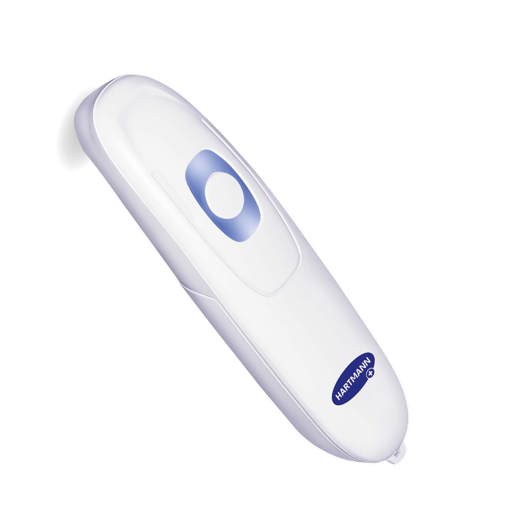 Digital insect bite healer with a single button and a portable display screen, isolated on a white background. - HARTMANN insect bite healer | Pack (1 piece) by Paul Hartmann AG