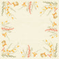 The Dunicel tablecloth 84x84cm Fall Beauty by Duni GmbH is a square beige tablecloth with yellow-orange leaves, red berries, and green-gray grass in watercolor style at the edges and corners; the center remains free.