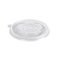 A white polypropylene lid (lid for 201090 / 201091 / 201092, 115x115x10 mm) from Duni GmbH, pack of 50 pieces, depicted on a solid white background.