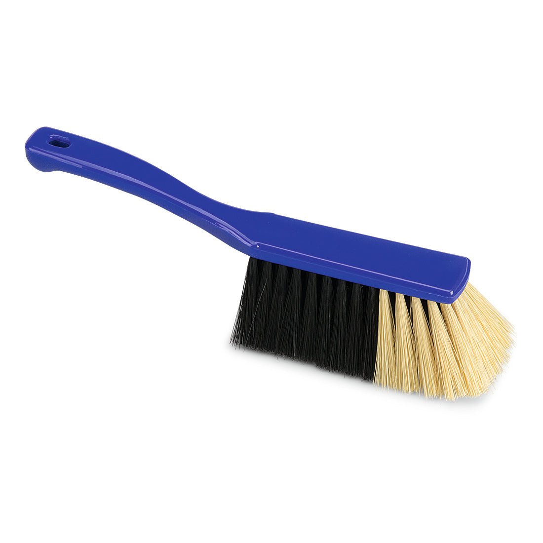 The Nölle Profi Brush Hand Brush Siena (28 cm) from Nölle Profi Brush Brush & Paintbrush Technology e.K. has a blue plastic body and two-colored bristles - black and beige - on a white background.
