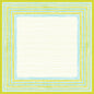 The Dunicel table cover 84x84 cm Elise Stripes by Duni GmbH has a cream-colored center, framed by blue, green, and yellow stripes in a hand-drawn style. This high-quality tablecloth (pack of 20) brings eco-friendly charm to any set table.
