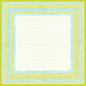 The Dunicel tablecloth 84x84 cm Elise Stripes by Duni GmbH is characterized by a stylish border of alternating blue, green, and yellow stripes around a cream-colored core, creating an elegant, textured look. Available in packs of 100 pieces.