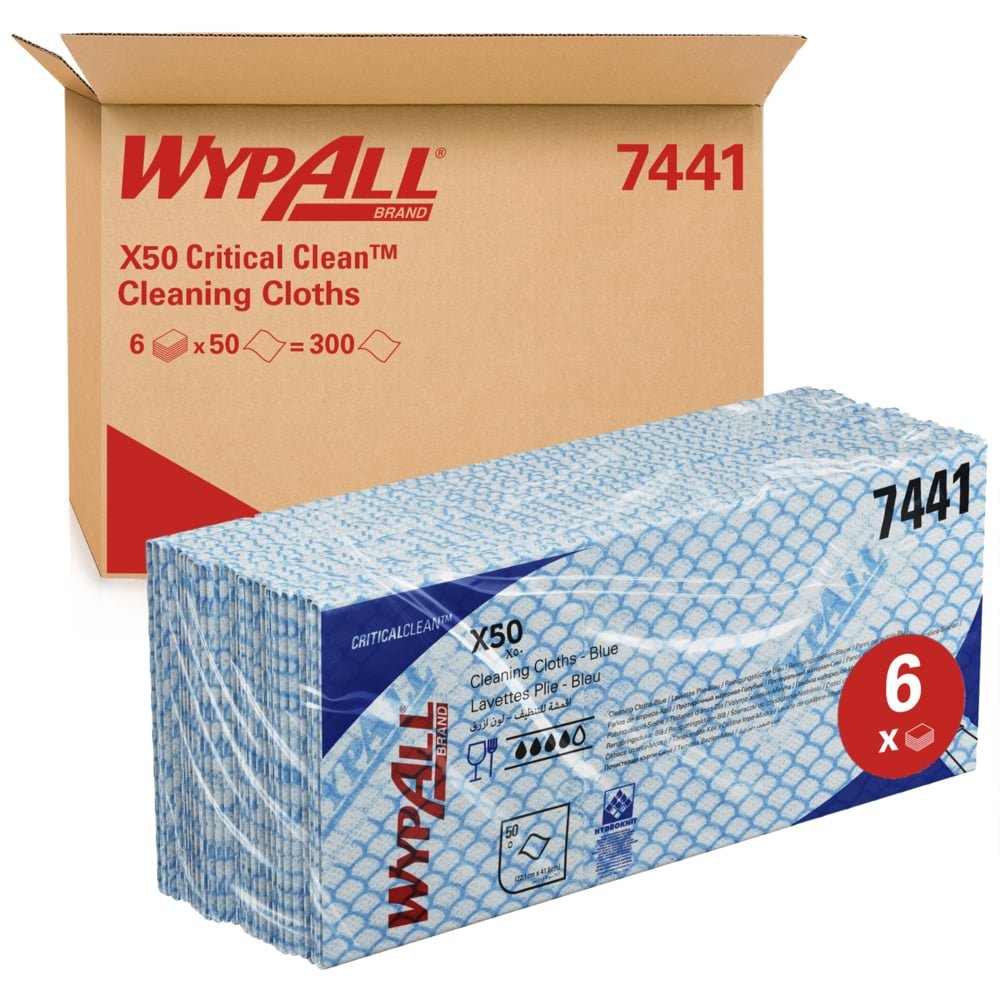 The WypAll® X50 Interfold Wipers (41.80 x 24.70 cm) from Kimberly-Clark GmbH are the ideal solution for industrial cleaning and quick cleanliness.