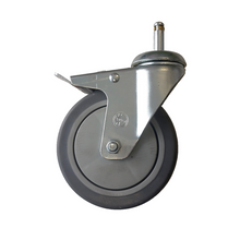 Numatic swivel castor with brake, gray