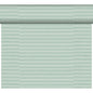 Der DC-Tete a Tete 0,4x24m Tessuto mint Tischläufer von Duni GmbH hat eine mintgrüne Farbe mit horizontalen Streifen in verschiedenen Texturen und Schattierungen, inspiriert von hochwertigem Stoff für einen subtilen, geschichteten Effekt. Die Packung enthält 1 Stück.