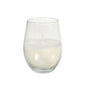 The candle jar Ritz by Duni GmbH (12.5 cm, Ø76 mm, white) is an elegant tealight holder made of clear, ribbed glass with white wax and a wick - high-quality craftsmanship in a simple design.