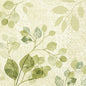 Green paisley leaves in watercolor style adorn the Duni GmbH napkins 33x33 3-ply 1/4, pack (250 pieces) - perfect for adding natural charm to any set table.