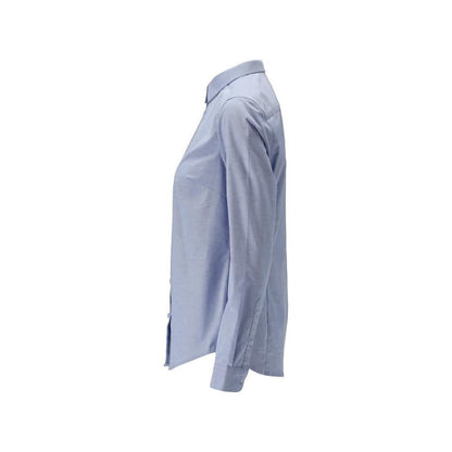 Shirt, classic women's fit, stretch women's blouse, light blue