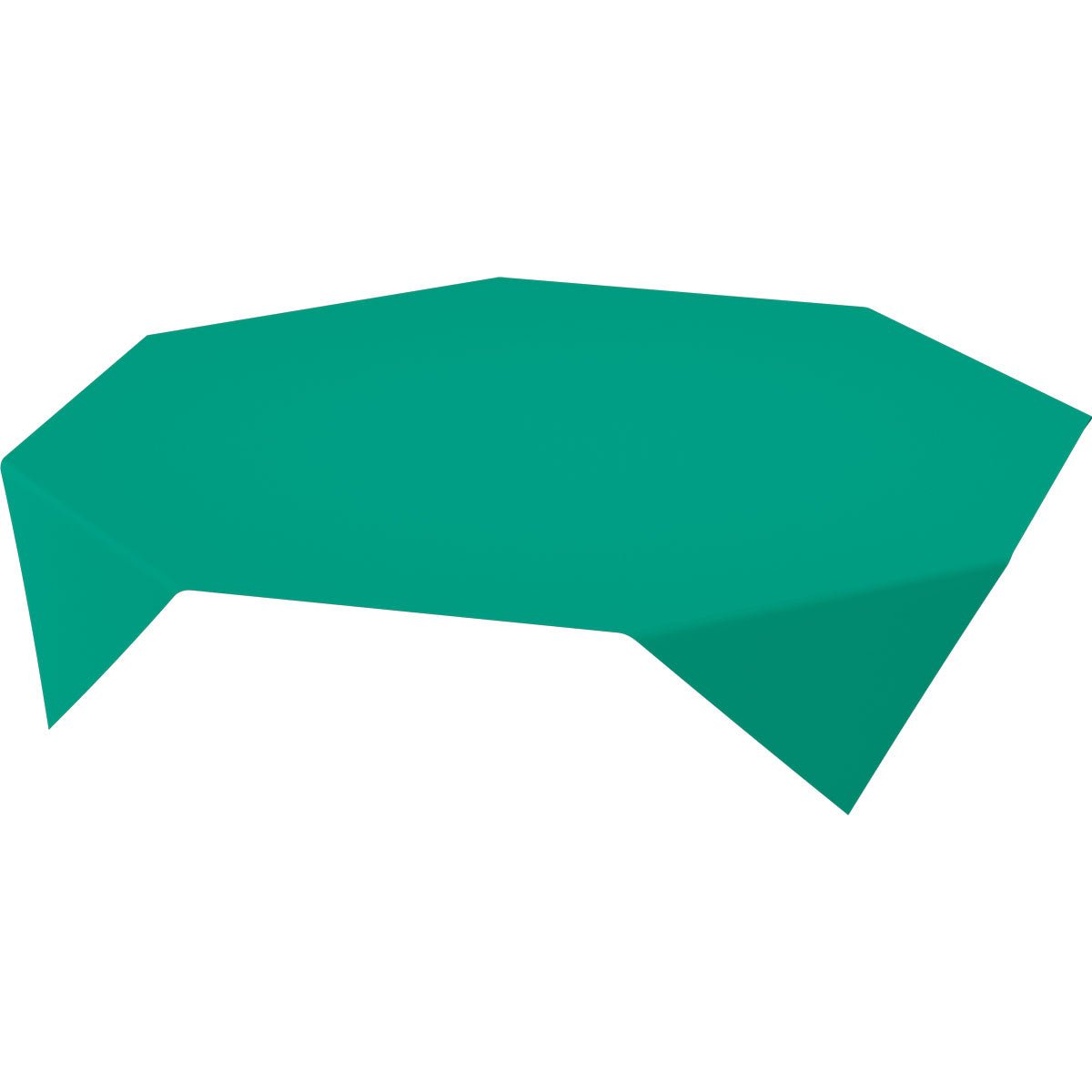 An 84x84 cm large octagonal Bio-Dunicel middle cover in hunter green from Duni GmbH covers an octagonal table that stands against a plain white background. The high-quality tablecloth is delivered in a pack of 20 pieces.
