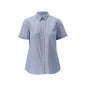 Shirt, short sleeve, classic women's, stretch women's blouse, light blue