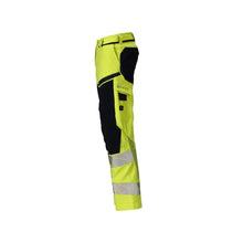 Trousers, women, DIAMOND, knee pockets, stretch trousers Multisafe, hi-vis yellow/black-blue