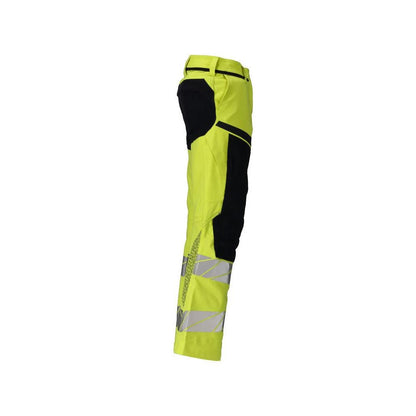 Trousers, women, DIAMOND, knee pockets, stretch trousers Multisafe, hi-vis yellow/black-blue