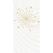 Ein goldener Sternenhimmel und abstrakte Linien auf Weiß machen die Bio-Dunisoft-Servietten 40x40cm 1/8F der Duni GmbH zu einer stilvollen und nachhaltigen Wahl für jeden Tisch.