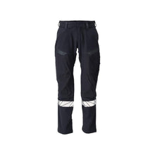 Trousers, knee pockets, ULTIMATE STRETCH trousers Multisafe, black blue/hi-vis yellow