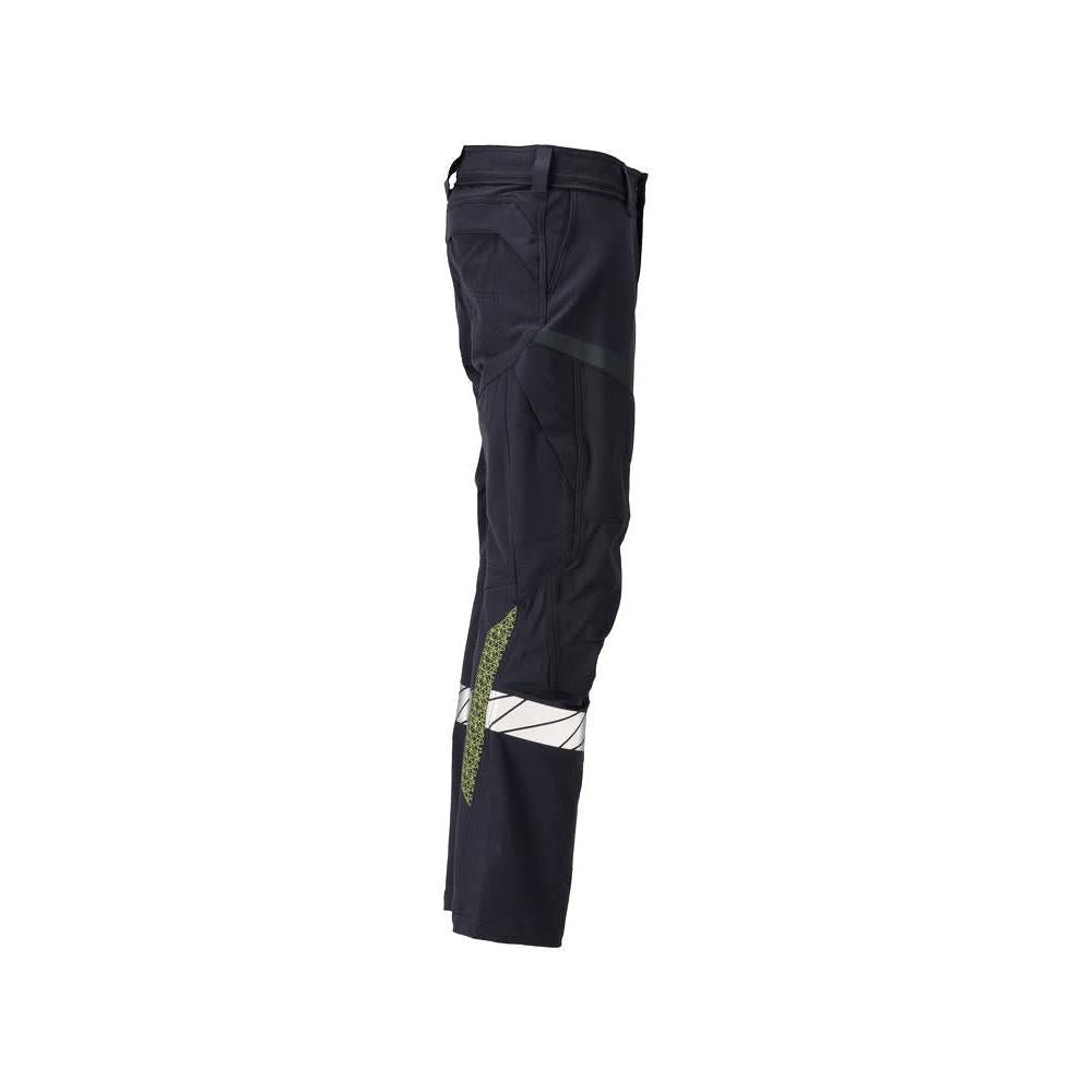 Trousers, knee pockets, ULTIMATE STRETCH trousers Multisafe, black blue/hi-vis yellow