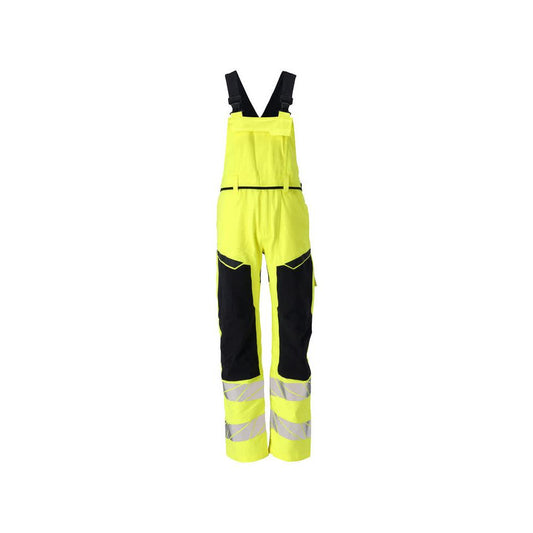 Dungarees, knee pockets, stretch inserts Multisafe dungarees, hi-vis yellow/black-blue