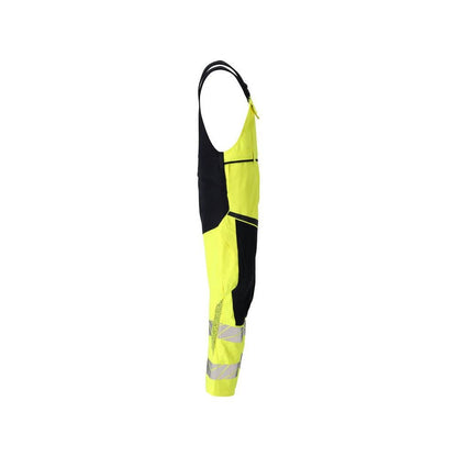 Dungarees, knee pockets, stretch inserts Multisafe dungarees, hi-vis yellow/black-blue