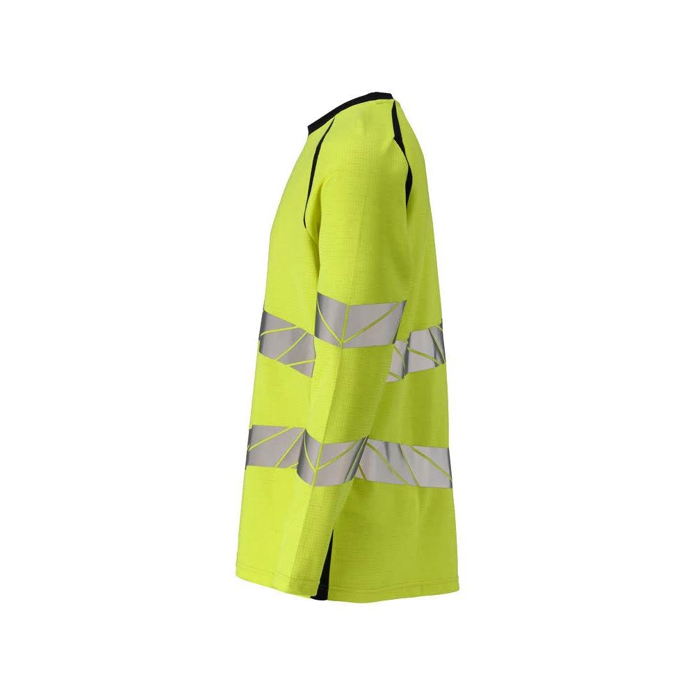 T-shirt, long sleeve, modern fit T-shirt Multisafe, hi-vis yellow/black-blue