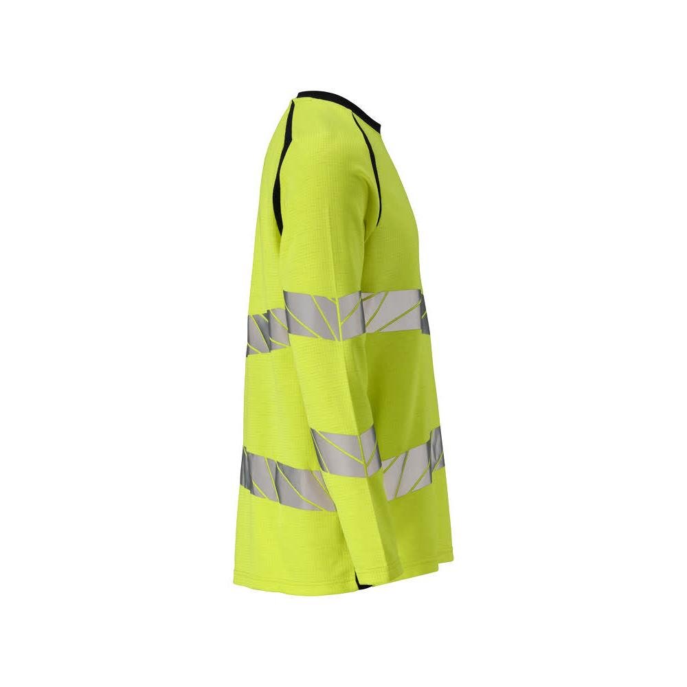 T-shirt, long sleeve, modern fit T-shirt Multisafe, hi-vis yellow/black-blue