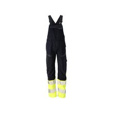 Dungarees, knee pockets, stretch inserts Multisafe dungarees, black blue/hi-vis yellow