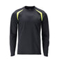 T-shirt, long sleeve, modern fit T-shirt Multisafe, black blue/hi-vis yellow