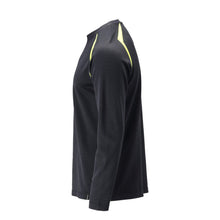 T-shirt, long sleeve, modern fit T-shirt Multisafe, black blue/hi-vis yellow