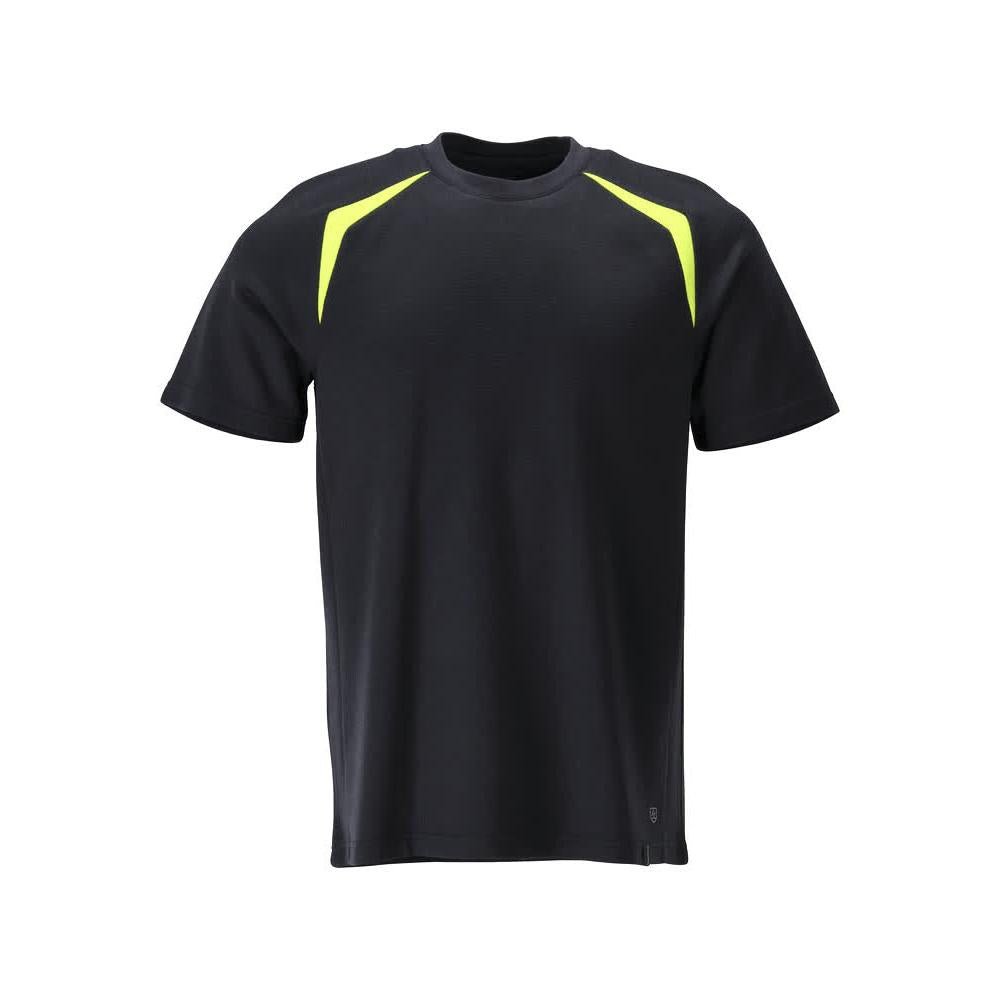 T-shirt, modern fit T-shirt Multisafe, black blue/hi-vis yellow