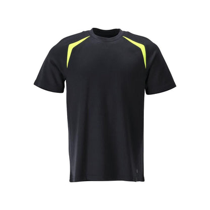 T-shirt, modern fit T-shirt Multisafe, black blue/hi-vis yellow