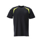 T-shirt, modern fit T-shirt Multisafe, black blue/hi-vis yellow
