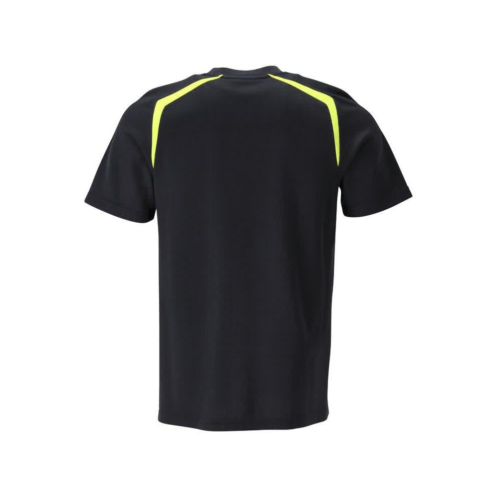 T-shirt, modern fit T-shirt Multisafe, black blue/hi-vis yellow