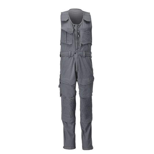 Combination trousers with knee pockets, stretch combination trousers, anthracite grey