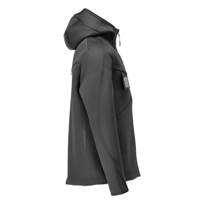 Soft shell jacket, hood, modern fit soft shell jacket