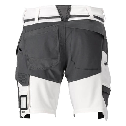 Shorts, stretch, light weight shorts, white/anthracite gray