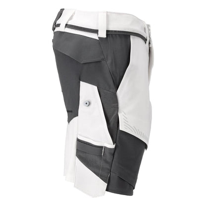Shorts, stretch, light weight shorts, white/anthracite gray