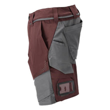 Shorts, stretch, light weight shorts, burgundy/anthracite gray
