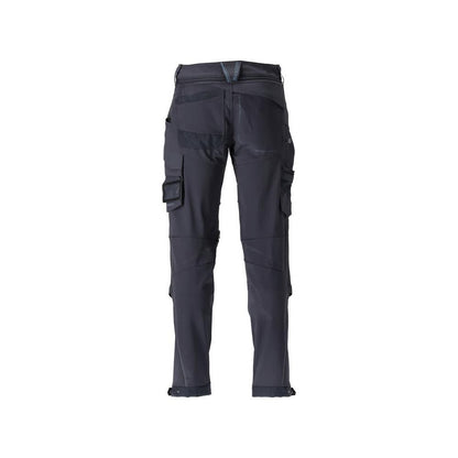 Pants, knee pockets, durable, stretch pants, black-blue