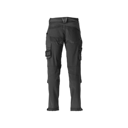 Trousers, knee pockets, durable, stretch trousers, black