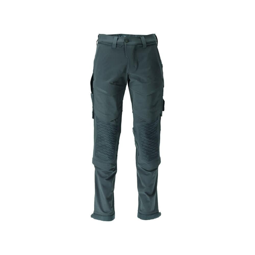 Trousers, knee pockets, durable, stretch trousers, forest green