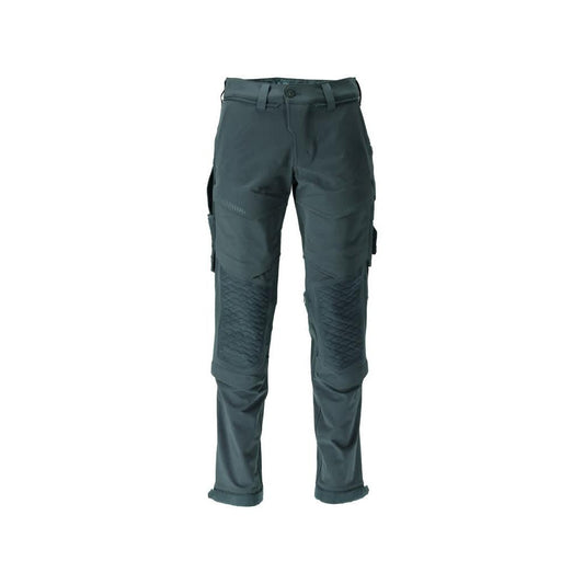 Trousers, knee pockets, durable, stretch trousers, forest green