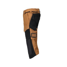 Three-quarter length trousers, knee pockets, stretch craftsman three-quarter trousers, nut brown/black