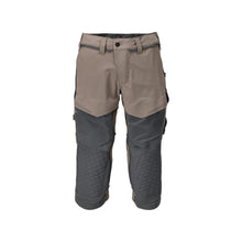 Three-quarter length trousers, knee pockets, stretch craftsman three-quarter trousers, dark sand beige/anthracite grey
