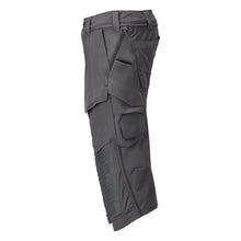 Three-quarter trousers, knee pockets, stretch craftsman three-quarter trousers, anthracite grey