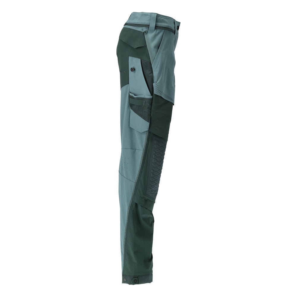Pants with knee pockets, women's pants, light forest green/forest green