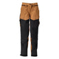 Trousers with knee pockets, women's trousers, nut brown/black