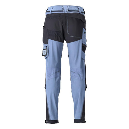 Trousers, knee pockets, stretch, light trousers, stone blue/black blue