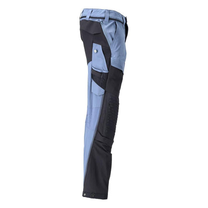 Trousers, knee pockets, stretch, light trousers, stone blue/black blue