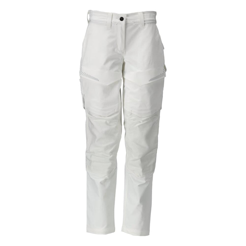 Trousers with knee pockets, women's trousers, white