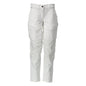 Trousers with knee pockets, women's trousers, white