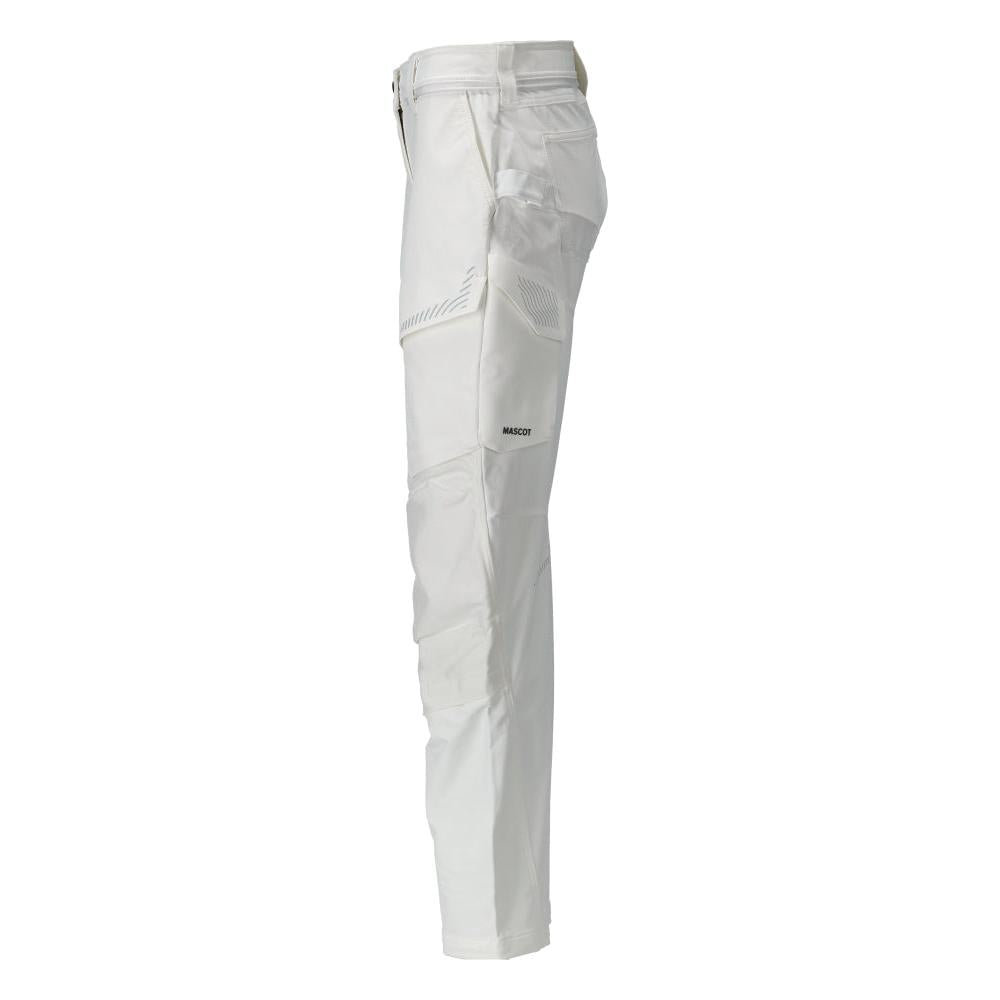 Trousers with knee pockets, women's trousers, white