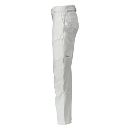 Trousers with knee pockets, women's trousers, white